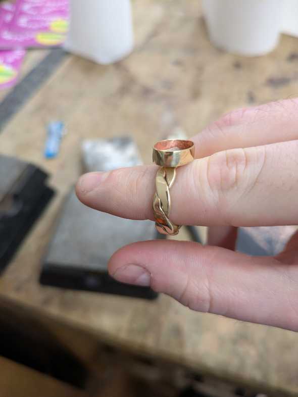 a ring polished but without a stone in the setting