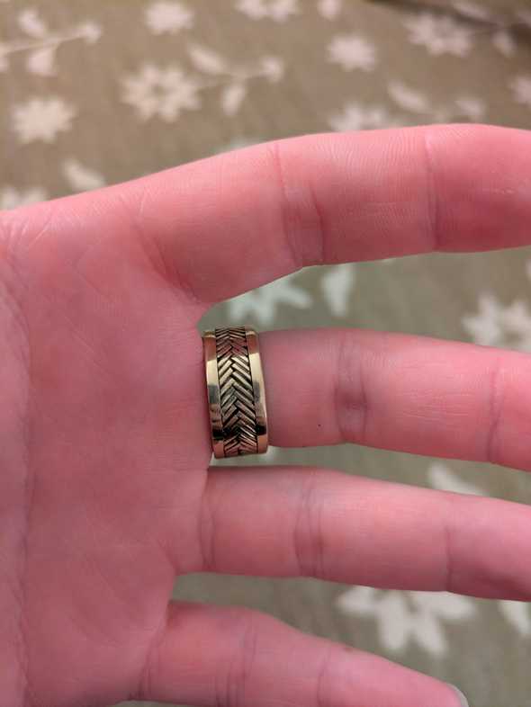 completed herringbone ring