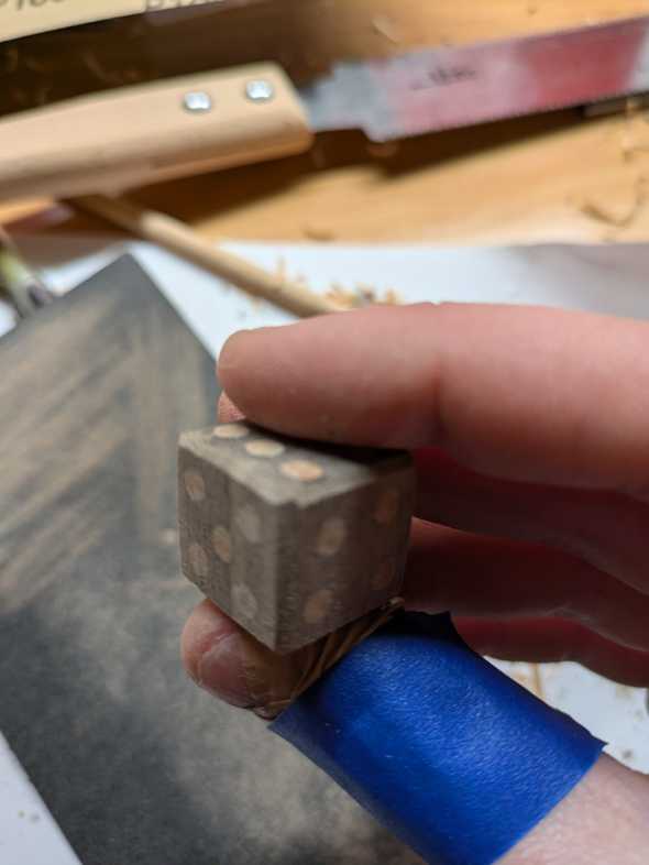 the dice before finish was applied